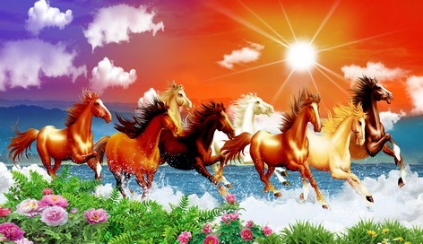 Tranh dán tường bát mã T321-006